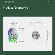 Többfunkciós hordozható ventilátor színes LED világítással